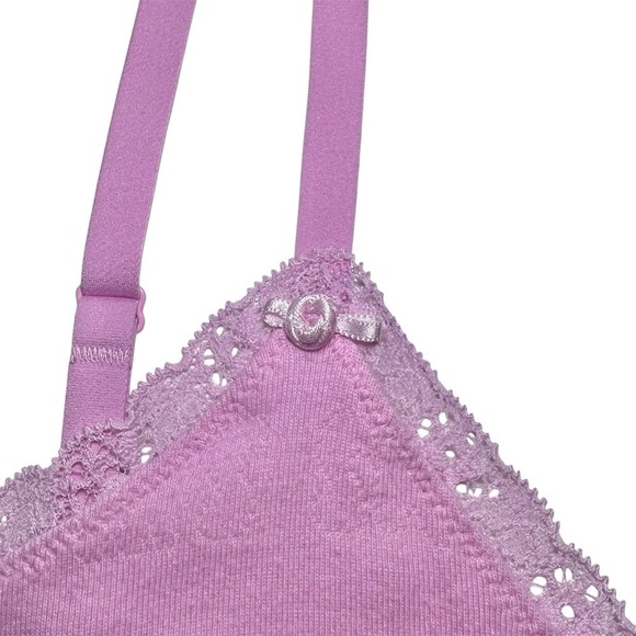 SKIMS Rhinestone Logo Pointelle Mini Slip Dress in Bubble Gum - Picture 5 of 8